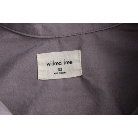 Wilfred Free Women's 2XS Purple Blouse Button Up Shirt 100% Cotton Front Pocket - Picture 5 of 7